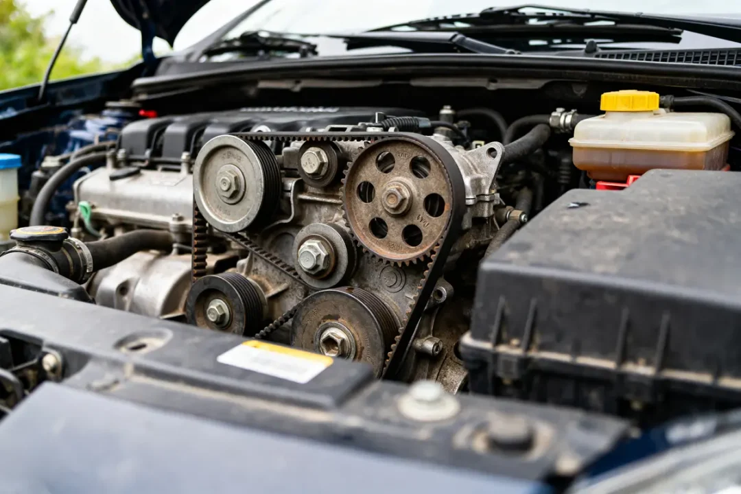 Moteur avec courroie de distribution pour voiture équipée d'un moteur 1.2 VTi