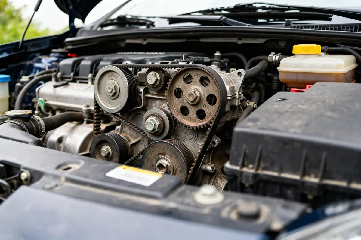 Moteur avec courroie de distribution pour voiture équipée d'un moteur 1.2 VTi