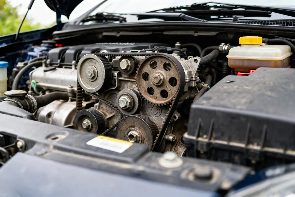 Moteur avec courroie de distribution pour voiture équipée d'un moteur 1.2 VTi