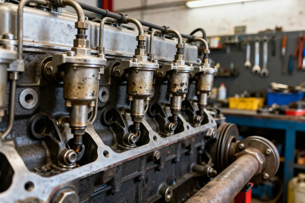 Vue rapprochée d'un moteur utilisant le carburant Diesel Excellium pour une performance optimale