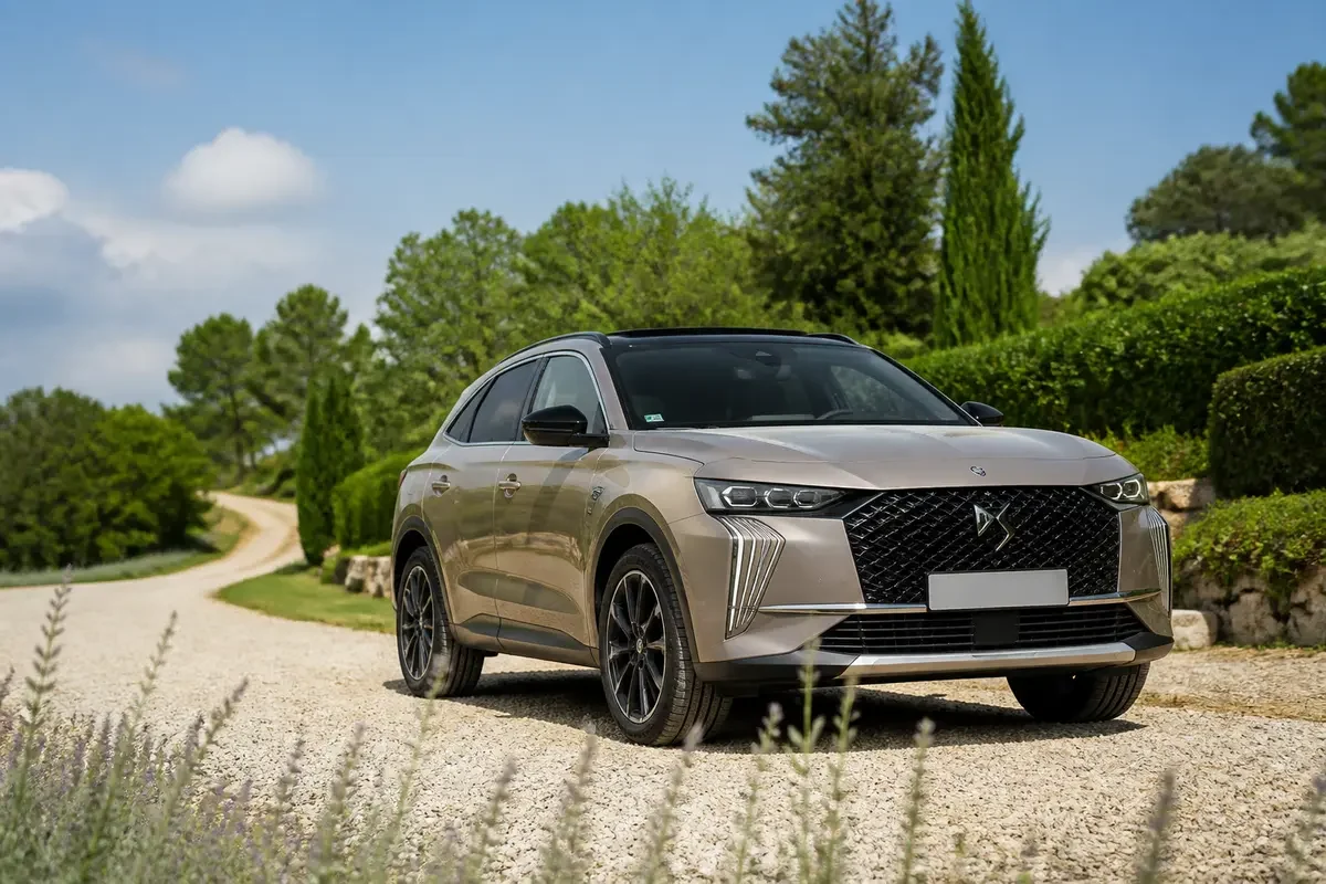 SUV moderne de luxe sur une allée, issu d'une marque de voiture française.