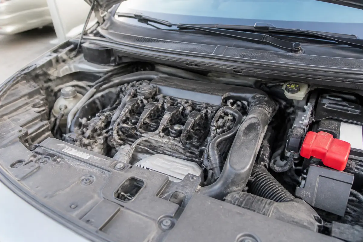 Moteur de voiture avec détails mécaniques et code d'erreur p0380 vérification nécessaire